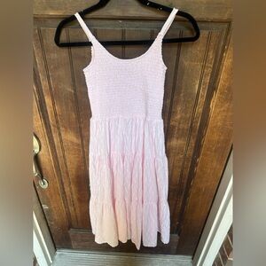 KatieJNYC Marlena Pink Smocked Maxi Sundress, Tween size XL (14)